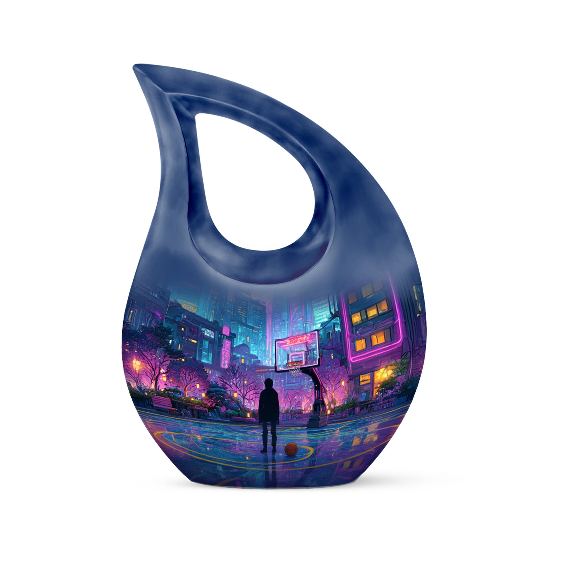 Blue Basketball Cremation Urns - Enduring Legacy 10-inch, 200 cu in - Yatskia