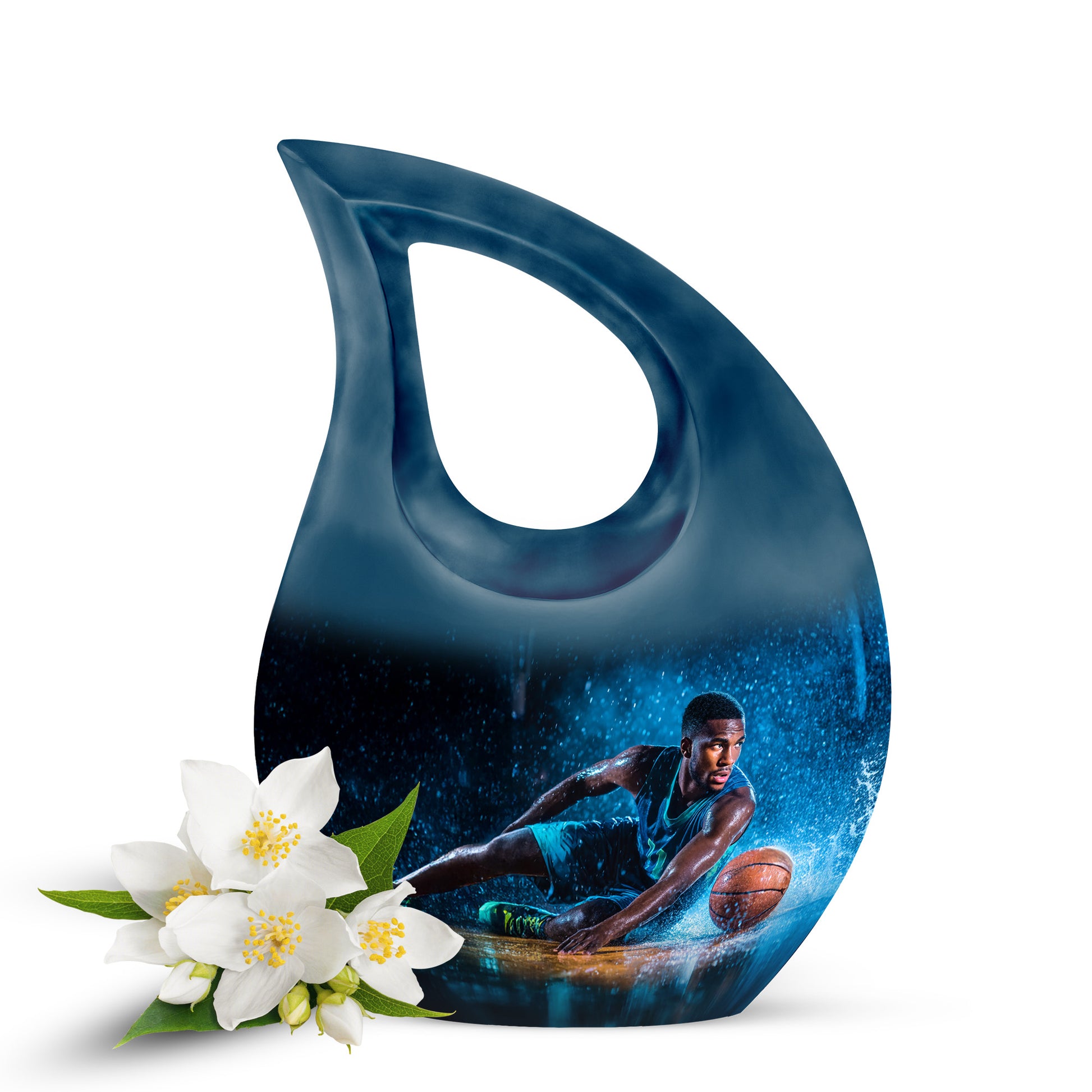 Remarkable Basketball Memorial Cremation Urns - Black 10-inch, 200 cu in - Yatskia