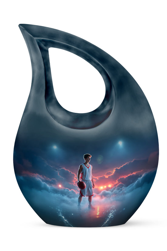 Personalized Blue Basketball Cremation Urns for Ashes - Enchanting 10-inch - Yatskia