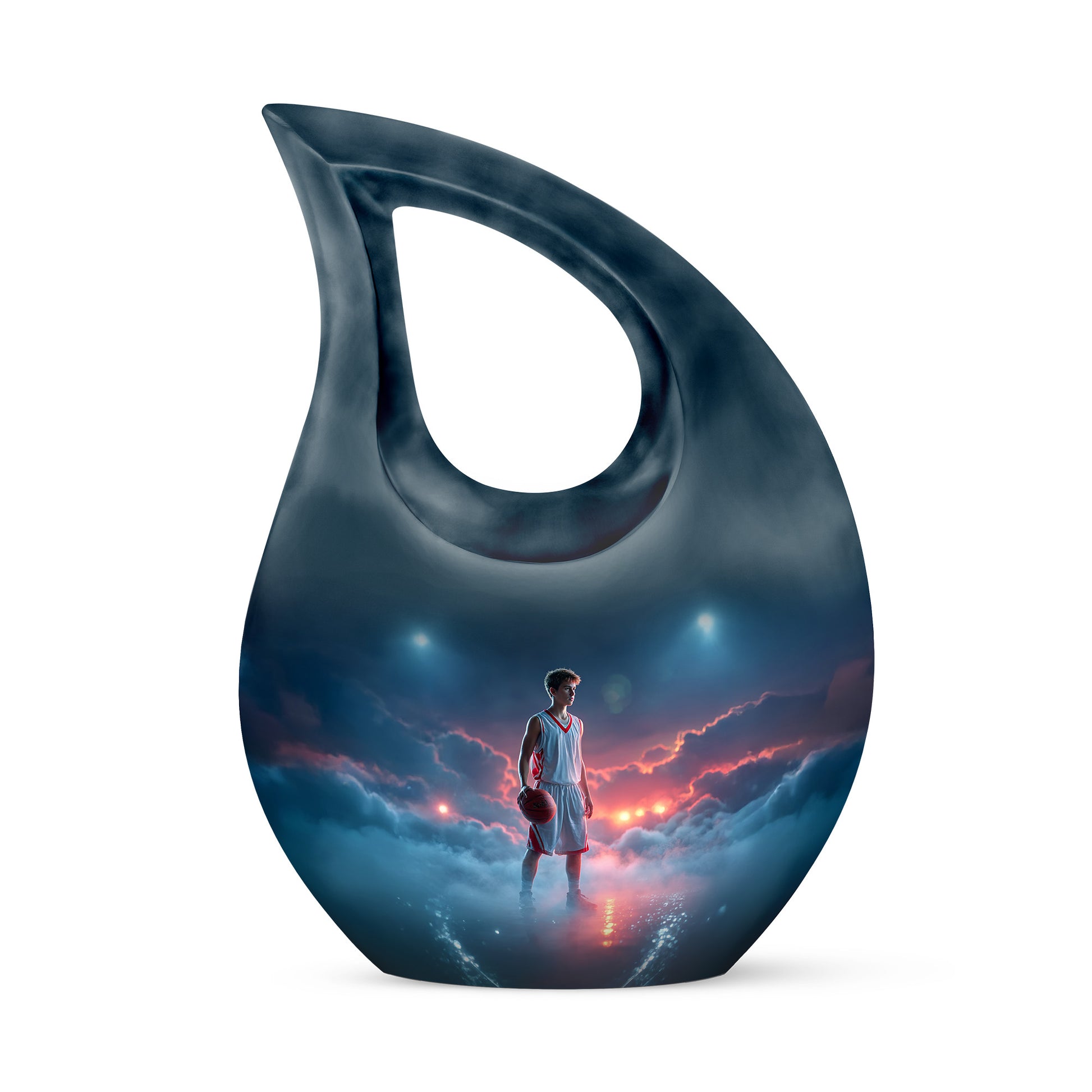 Personalized Blue Basketball Cremation Urns for Ashes - Enchanting 10-inch - Yatskia
