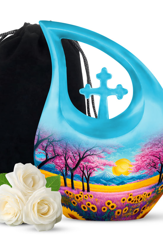 Beautiful Artistic Theme Cremation Urn For Ashes - Aluminium Funeral Urn