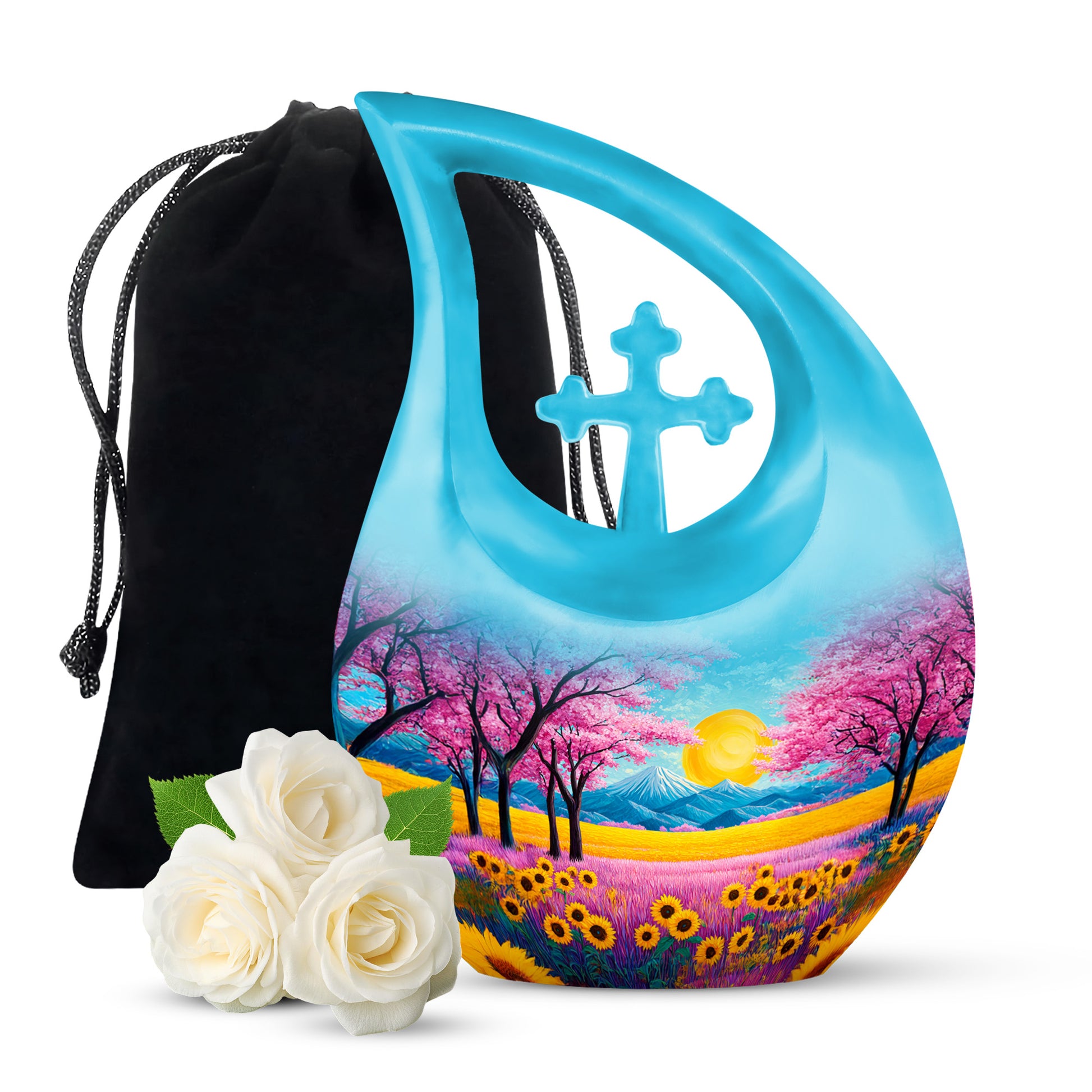 Beautiful Artistic Theme Cremation Urn For Ashes - Aluminium Funeral Urn
