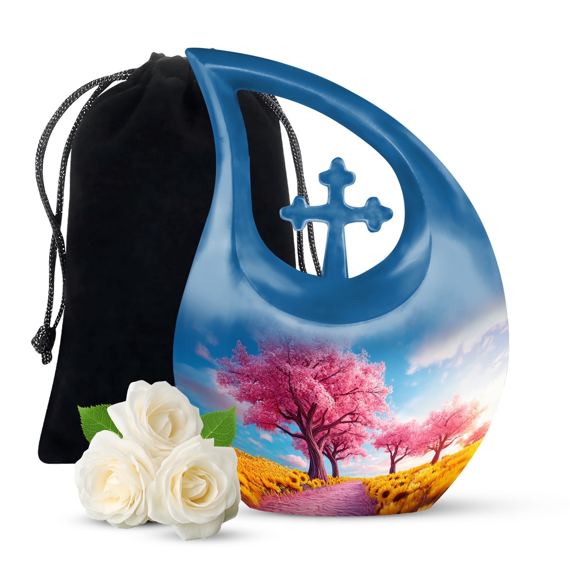 Pink Tree Memorial Urn - Decorative Funeral Urn For Human Ashes