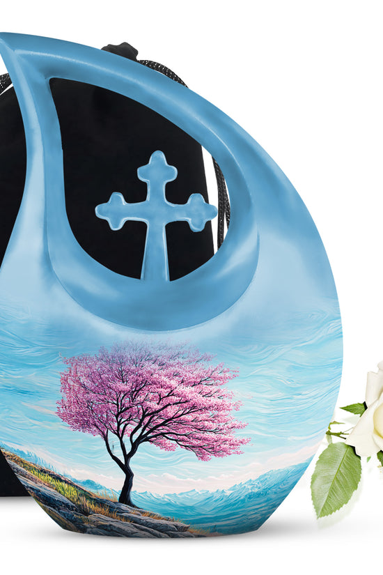 Blossom Tree Landscape Cremation Urn - Nature Tribute Urn For Adult Ashes