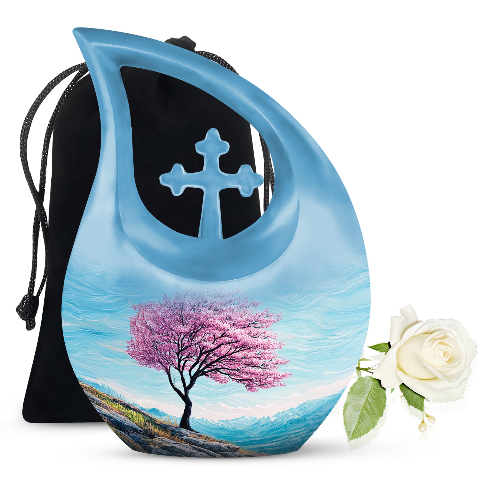 Blossom Tree Landscape Cremation Urn - Nature Tribute Urn For Adult Ashes