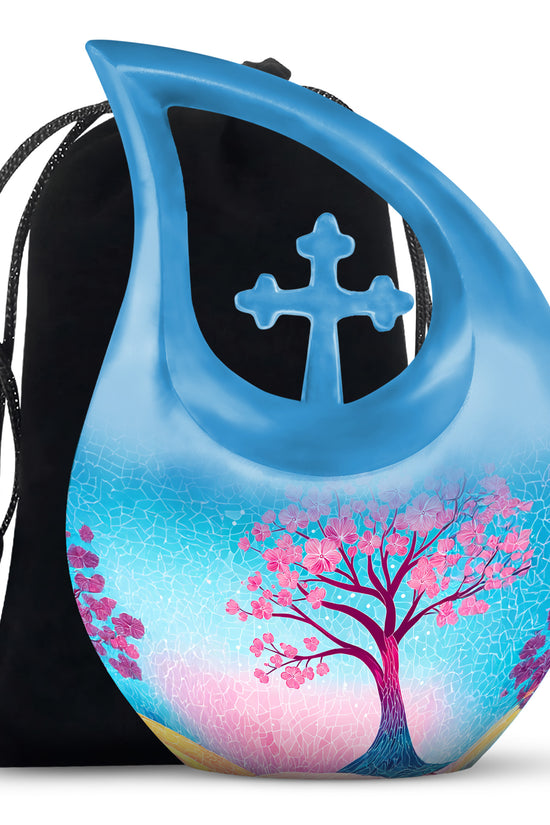 Artistic Floral Cremation Urn - Unique Memorial Urns For Adult Ashes