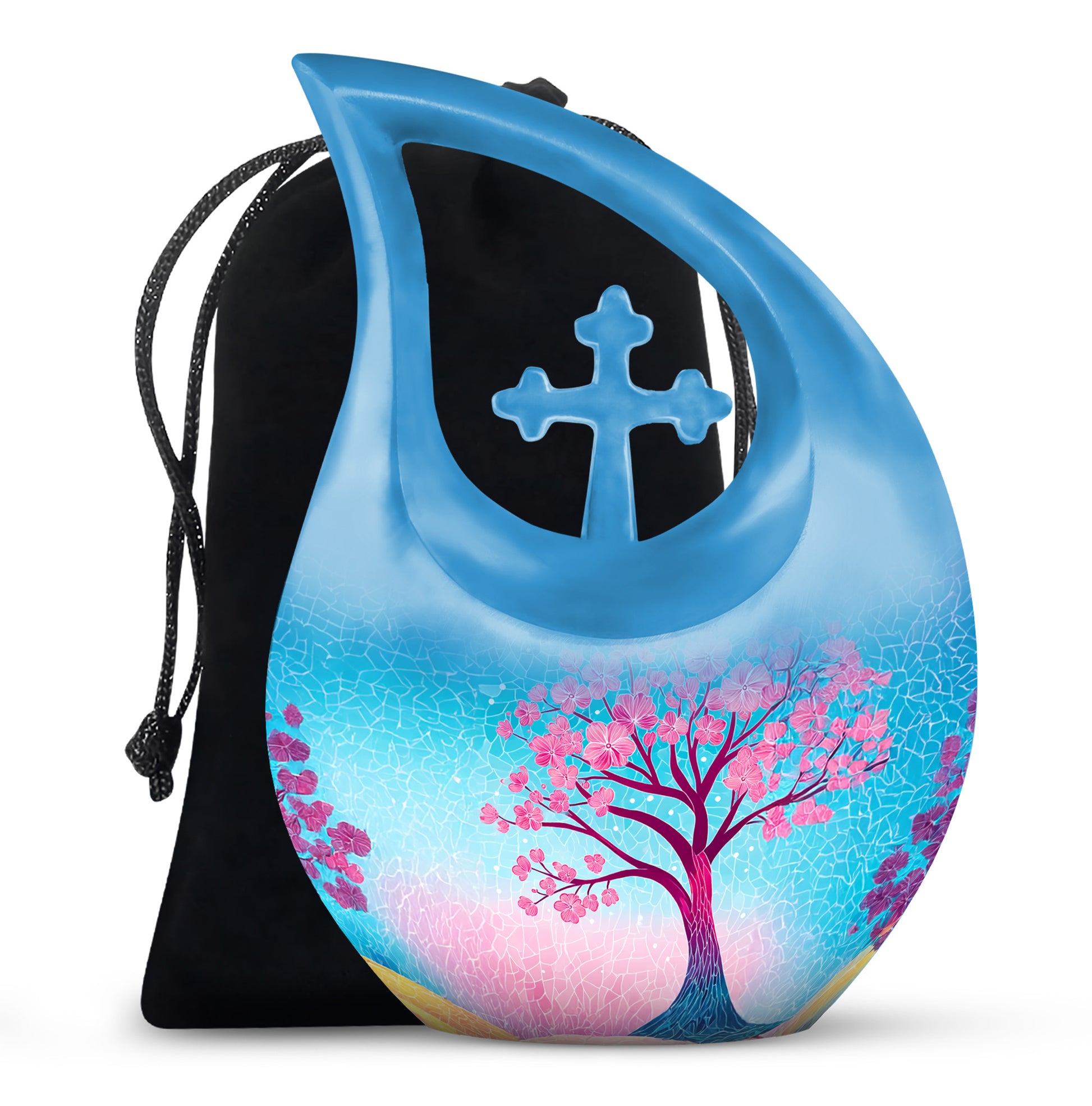 Artistic Floral Cremation Urn - Unique Memorial Urns For Adult Ashes