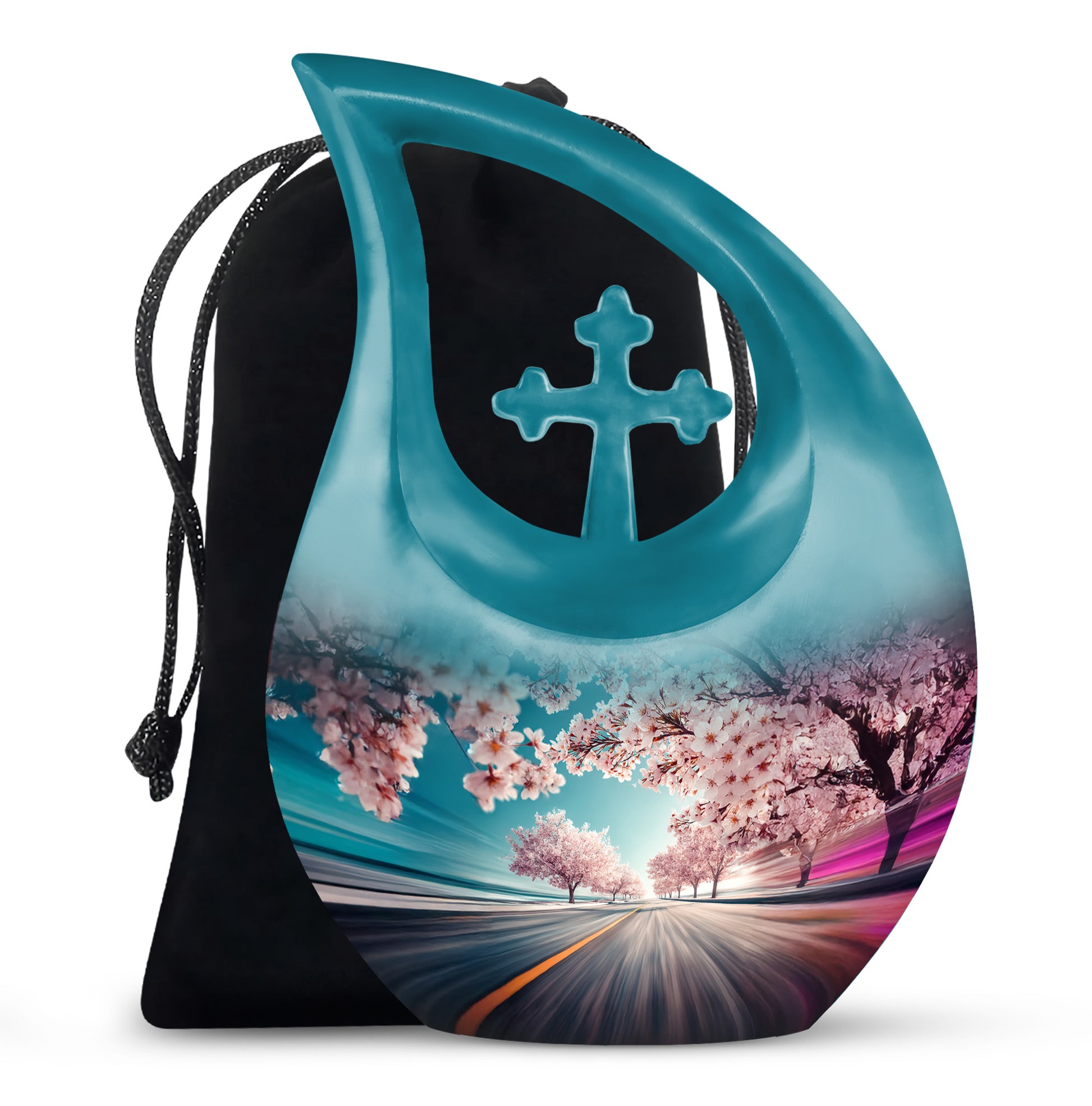 Cherry Blossom Cremation Urn - Road Funeral Urn For Loved Ones