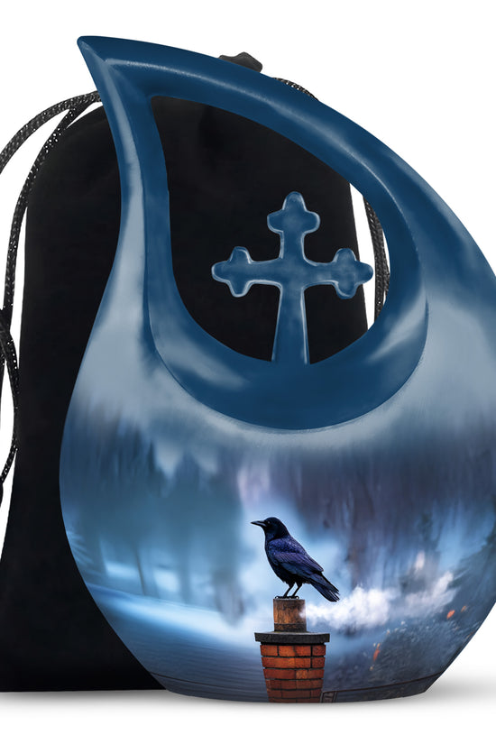 Raven Tribute Funeral Urn - Sky Memorial Urn For Adult Ashes