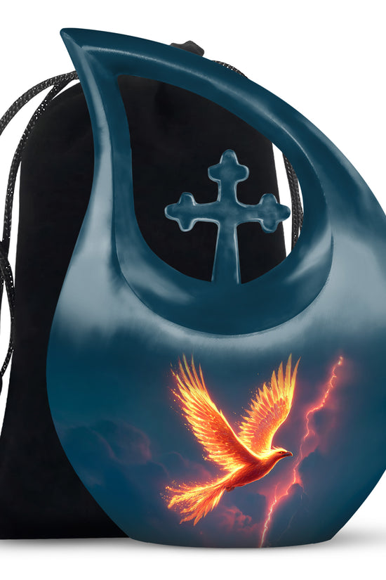 Flaming Phoenix Cremation Urn - Storm Bird Funeral Bird For Burial
