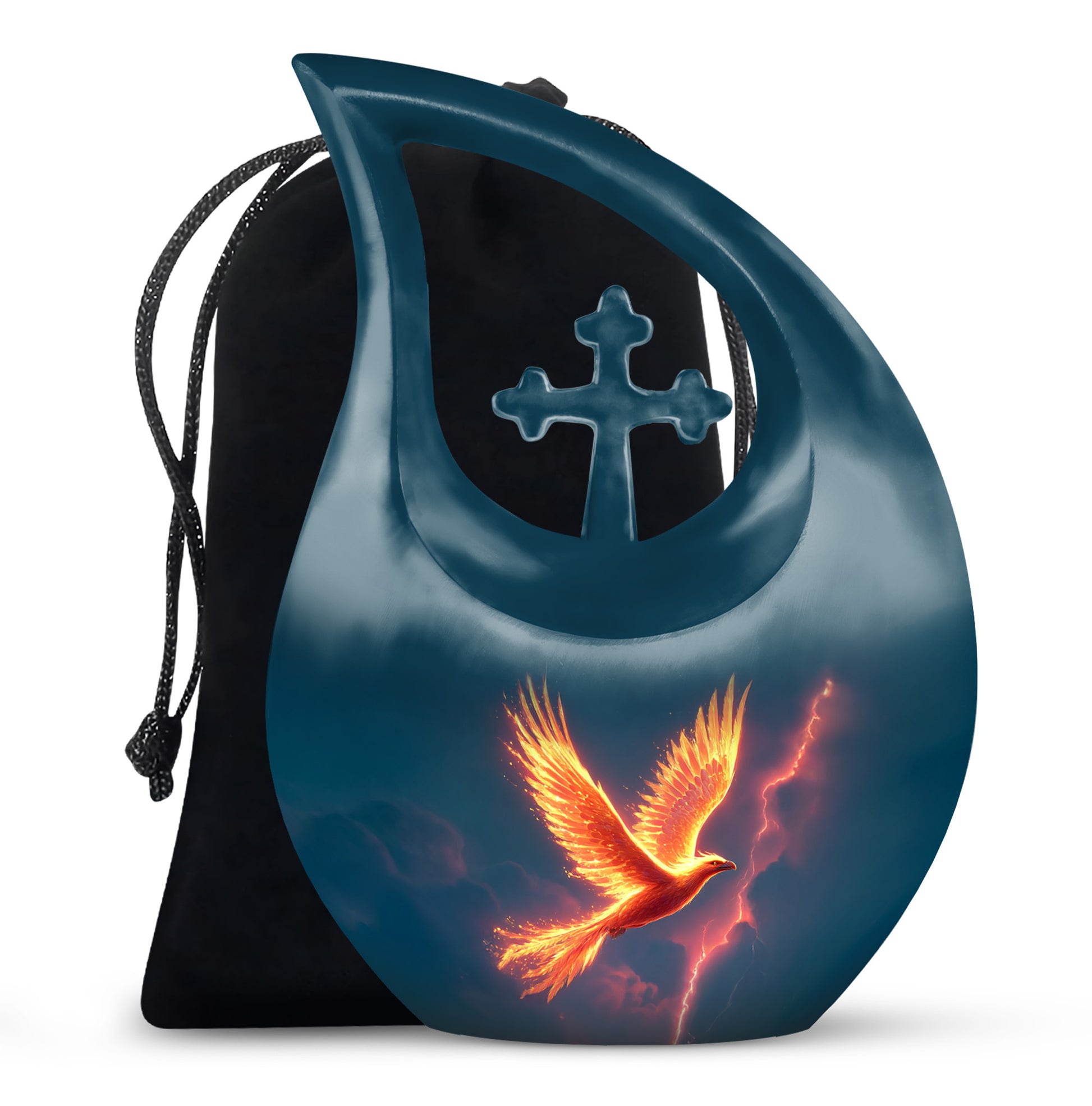 Flaming Phoenix Cremation Urn - Storm Bird Funeral Bird For Burial