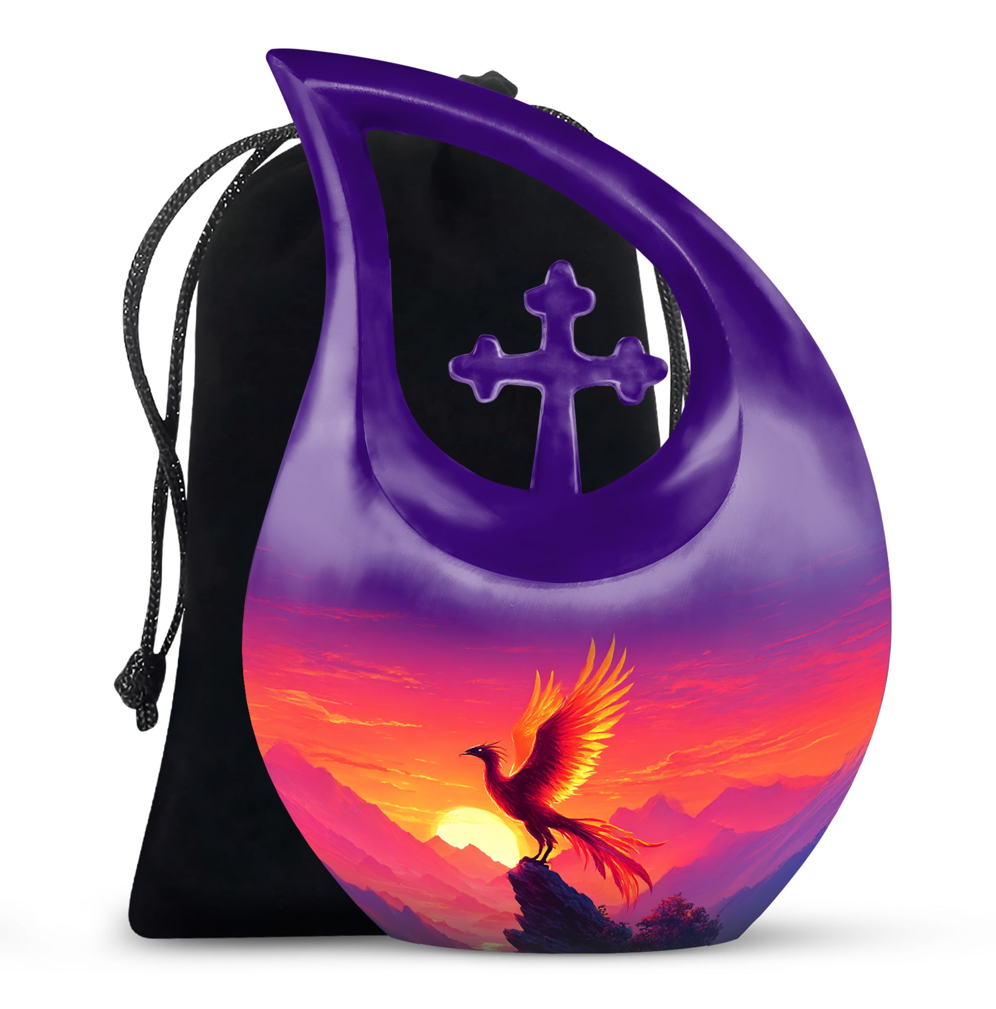 Phoenix Sunset Memorial Urn - Flaming Bird Cremation Urn For Male & Female
