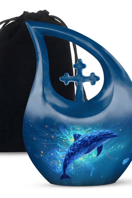 Dolphin Ocean Funeral Urn - Unique Memorial Urn For Adult Ashes