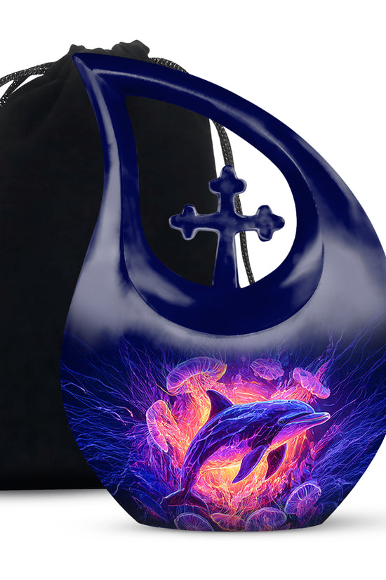 Ocean Dolphin Memorial Urn - Jellyfish Cremation Urn For Human Ashes