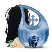 Arctic Bear Cremation Urn - Snow Forest Memorial Urn For Burial