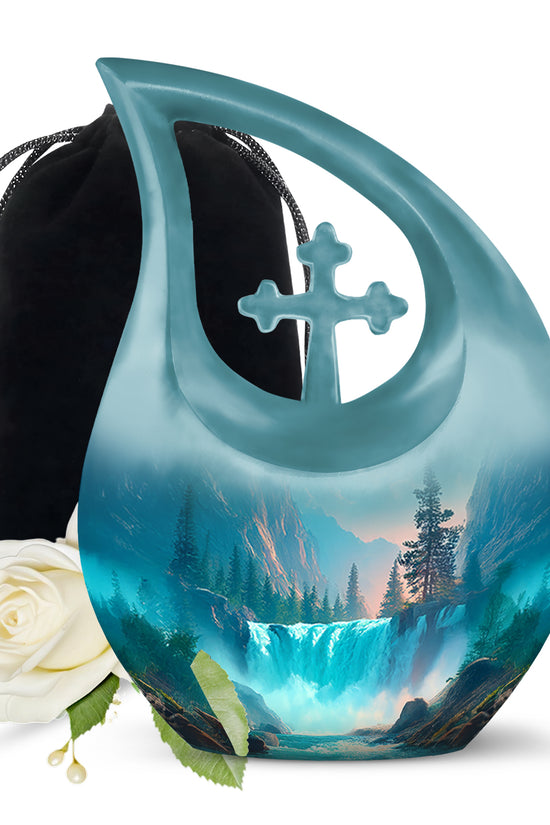 Nature Theme Funeral Urn - Elegant Waterfall Urn For Loved Ones