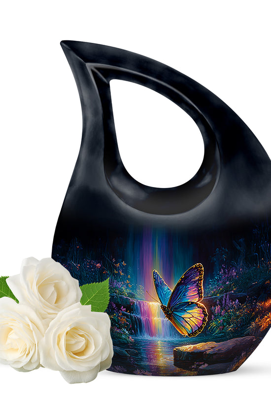 Harmonious Butterfly Cremation Urns for Human Ashes - Blue 10-inch - Yatskia