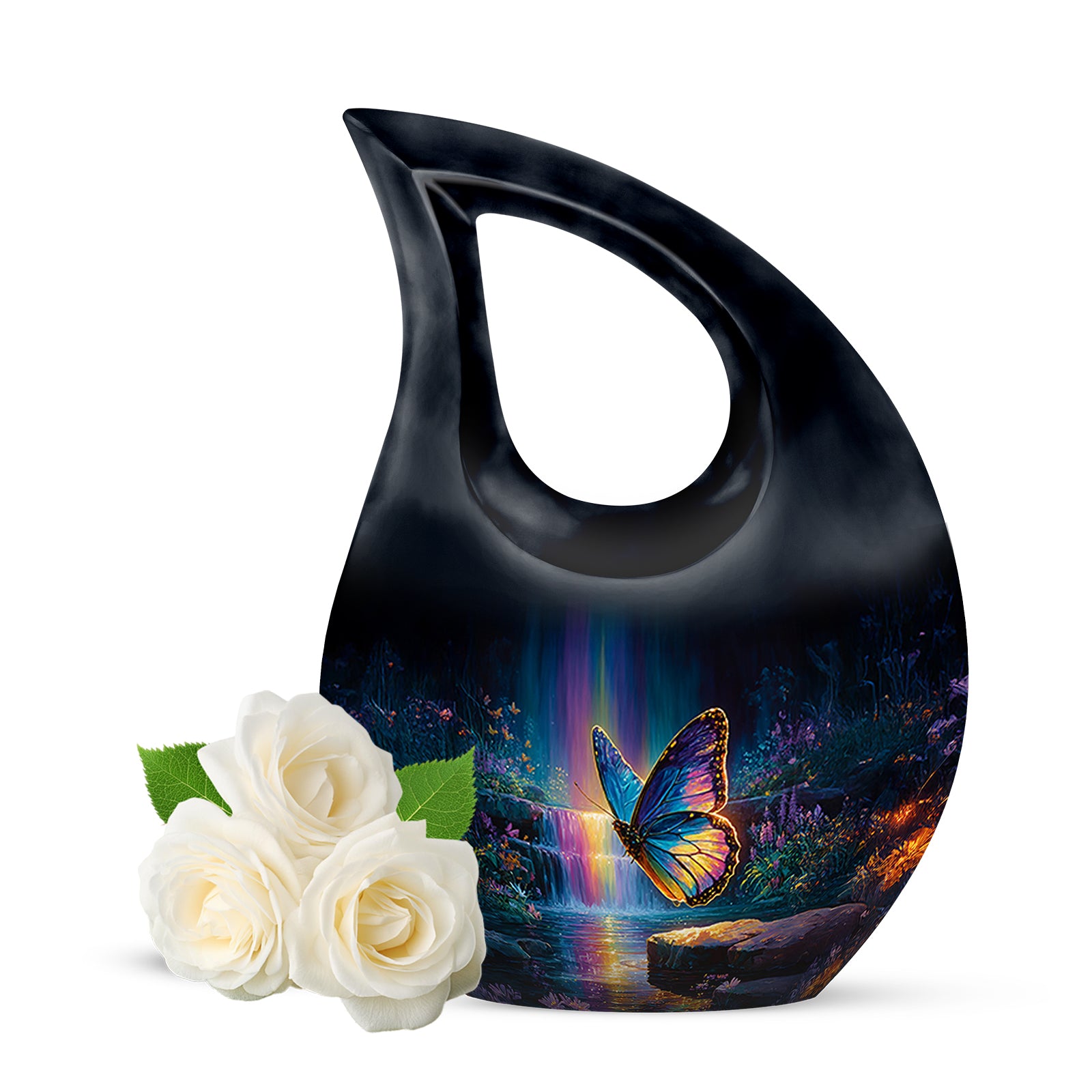 Harmonious Butterfly Cremation Urns for Human Ashes - Blue 10-inch - Yatskia