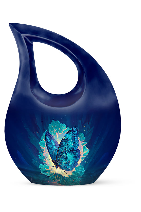 Personalized Butterfly Cremation Urns - Soothing Blue 10-inch, 200 cu in - Yatskia