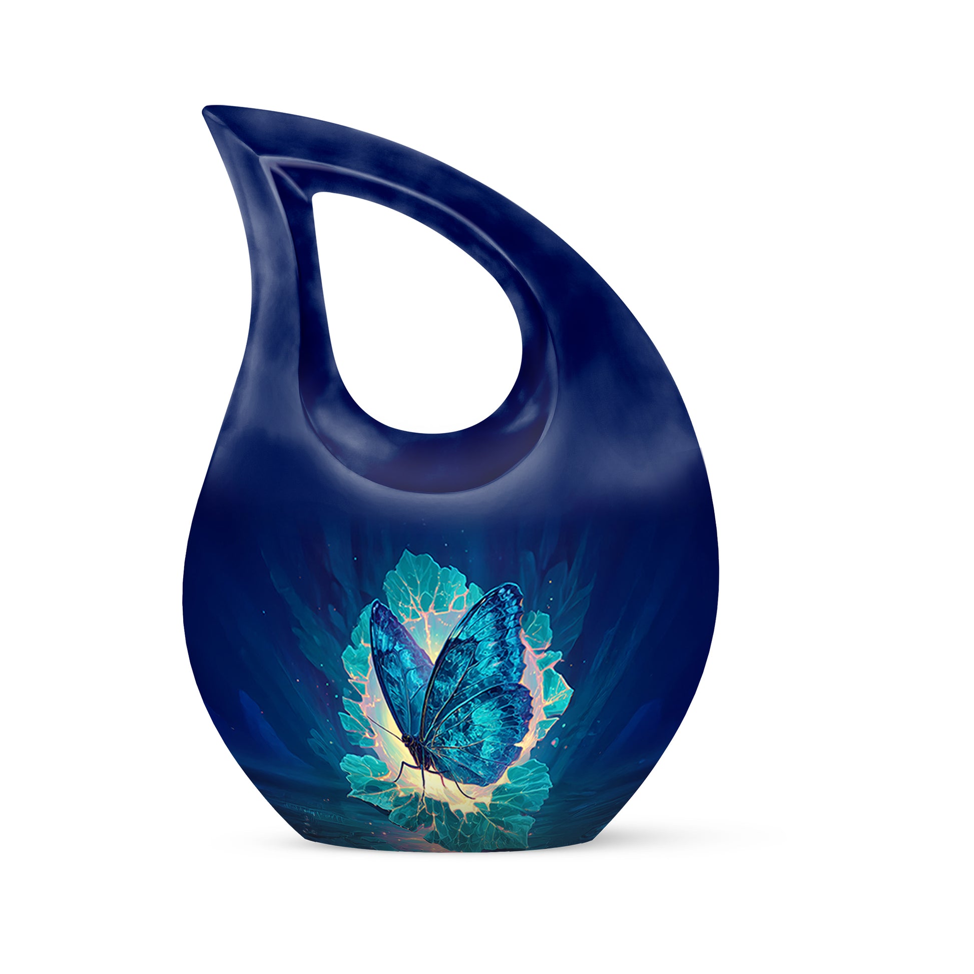 Personalized Butterfly Cremation Urns - Soothing Blue 10-inch, 200 cu in - Yatskia