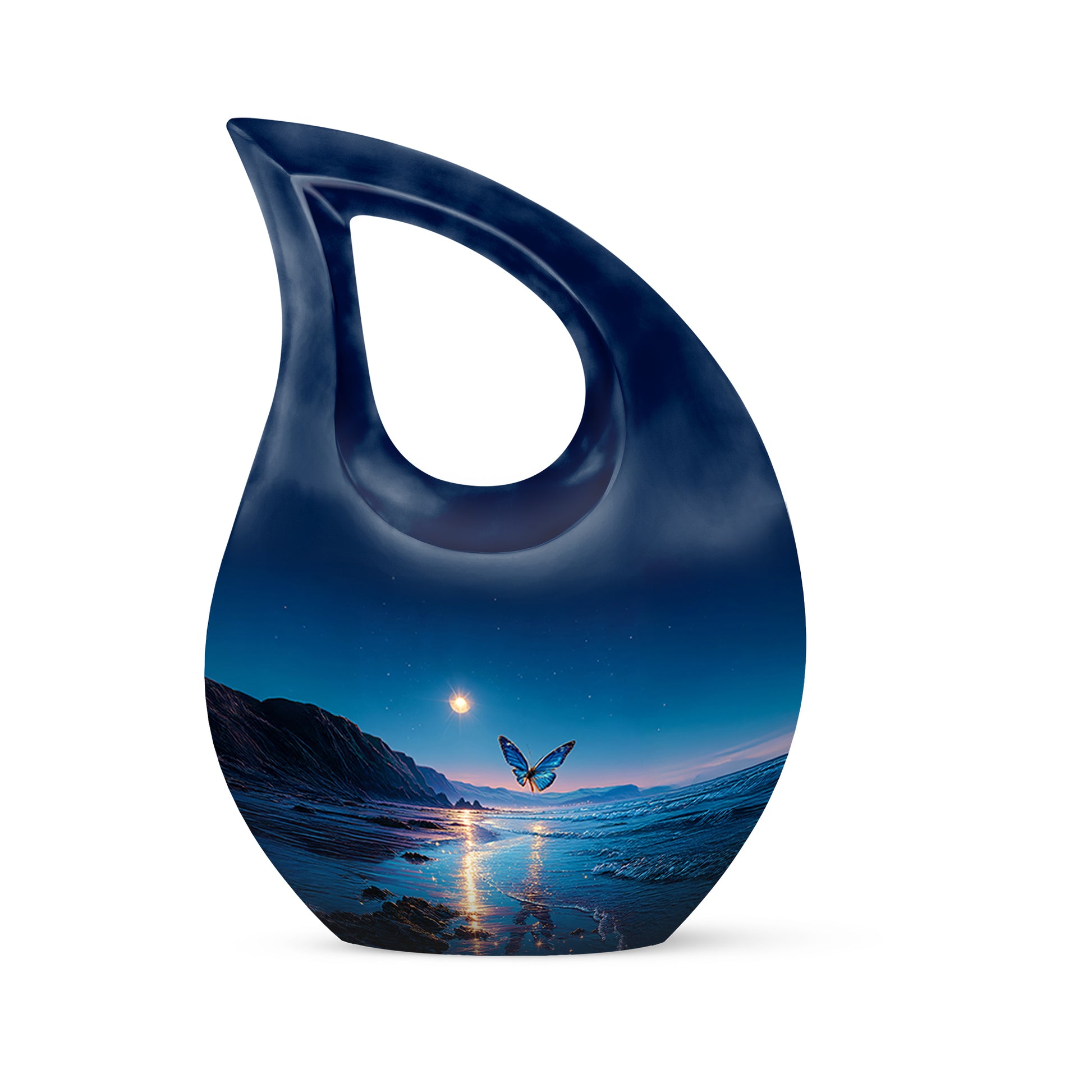 Personalized Butterfly Cremation Urns - Eminent Blue 10-inch, 200 cu in - Yatskia
