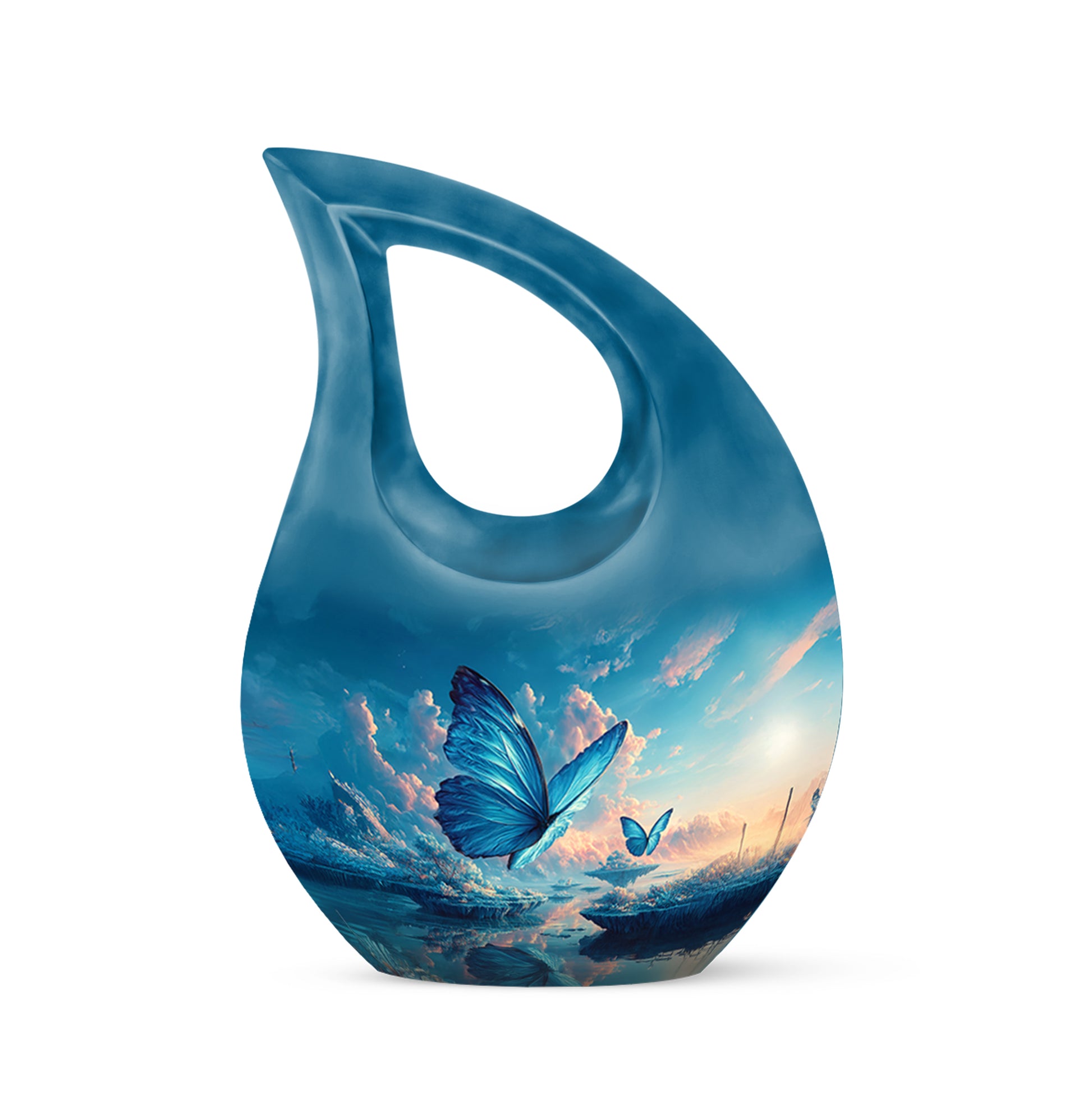 Personalized Butterfly Cremation Urns - Wondrous Blue 10-inch, 200 cu in - Yatskia