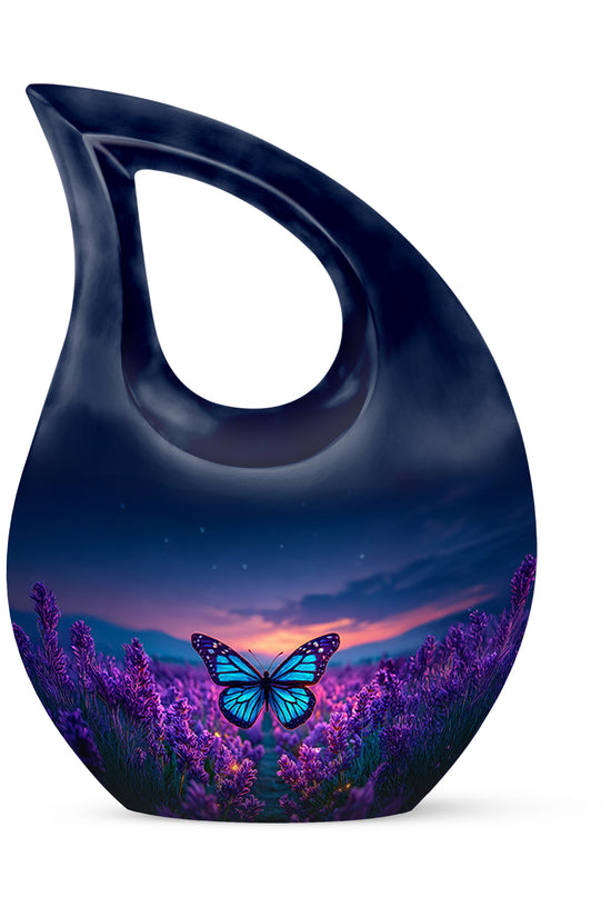 Remarkable Butterfly Memorial Cremation Urns - Blue 10-inch, 200 cu in - Yatskia