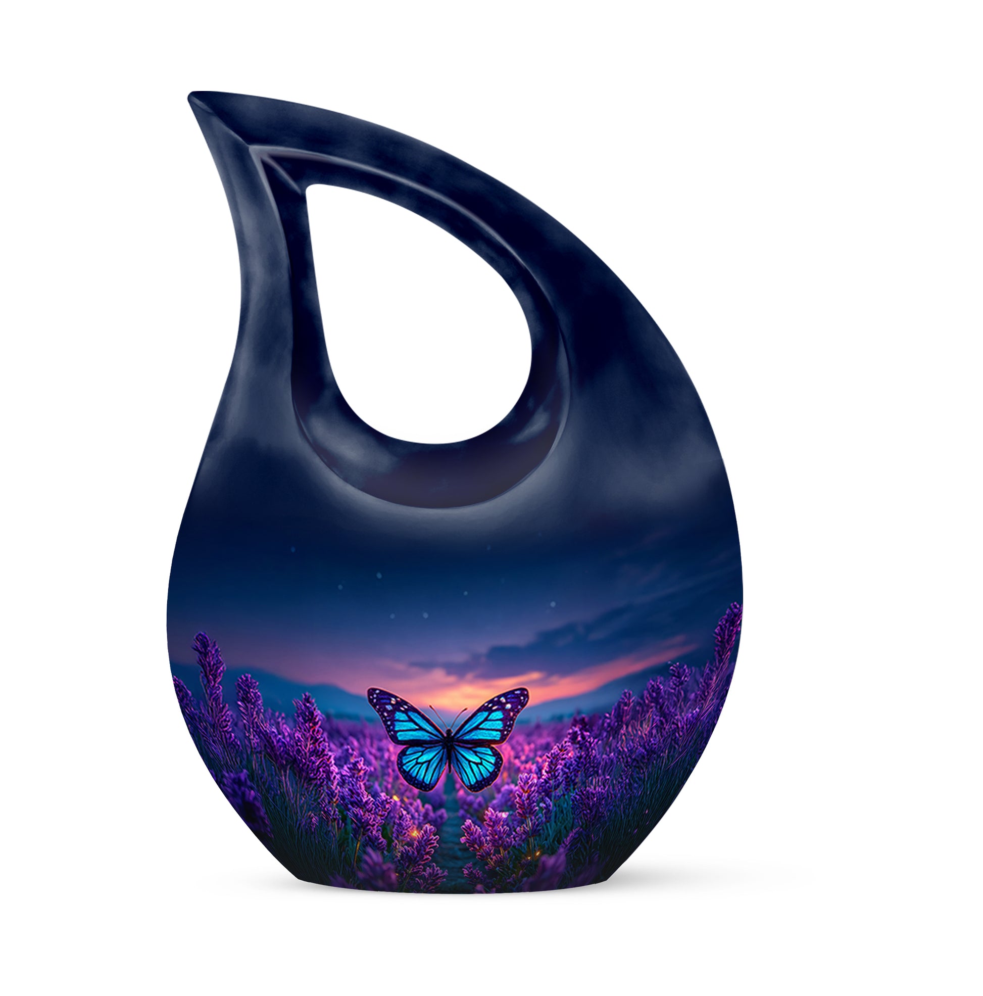 Remarkable Butterfly Memorial Cremation Urns - Blue 10-inch, 200 cu in - Yatskia