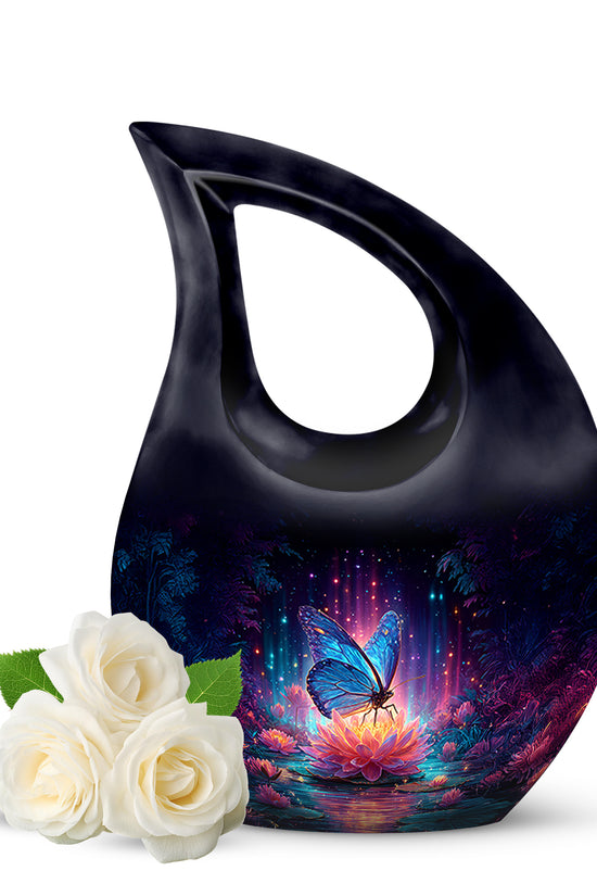 Personalized Butterfly Cremation Urns - Tranquil Blue 10-inch, 200 cu in - Yatskia