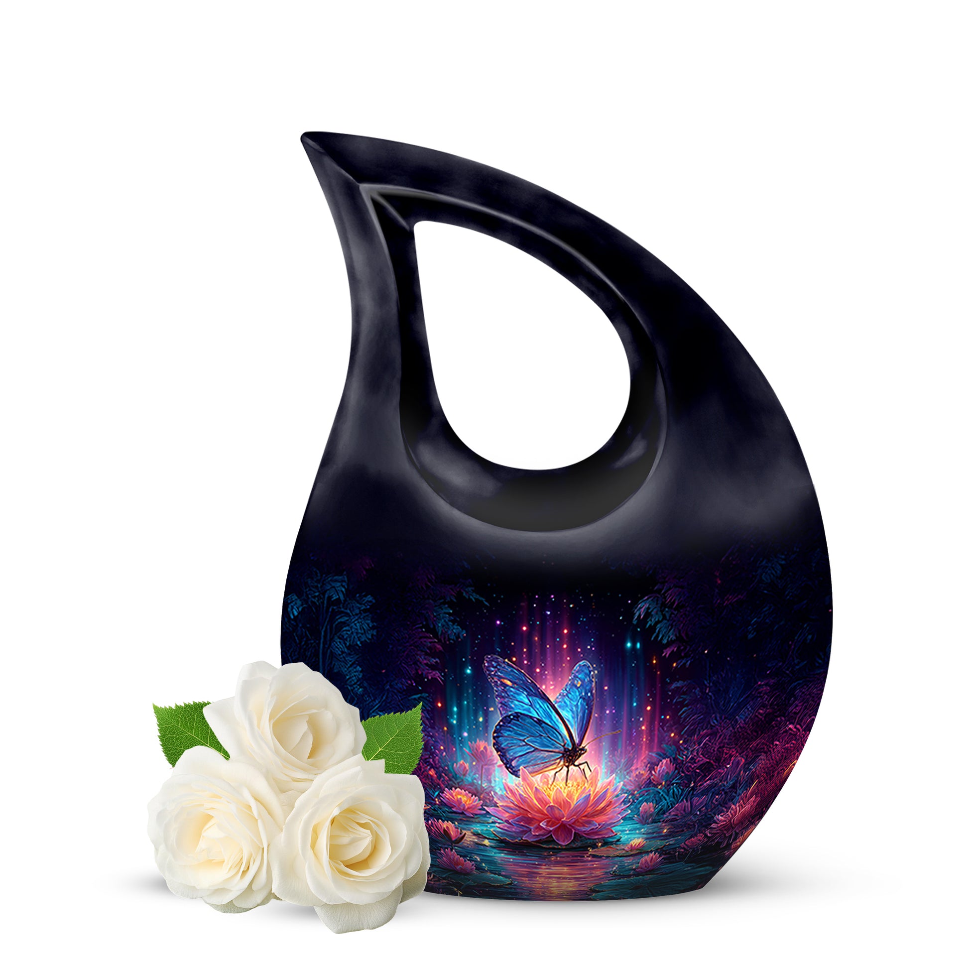 Personalized Butterfly Cremation Urns - Tranquil Blue 10-inch, 200 cu in - Yatskia