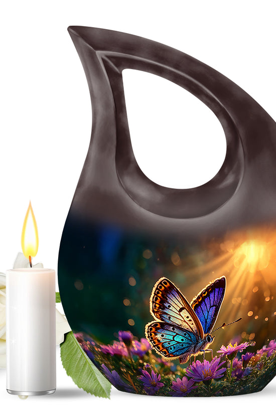 Blessed Butterfly Cremation Urns for Human Ashes - Gold 10-inch - Yatskia