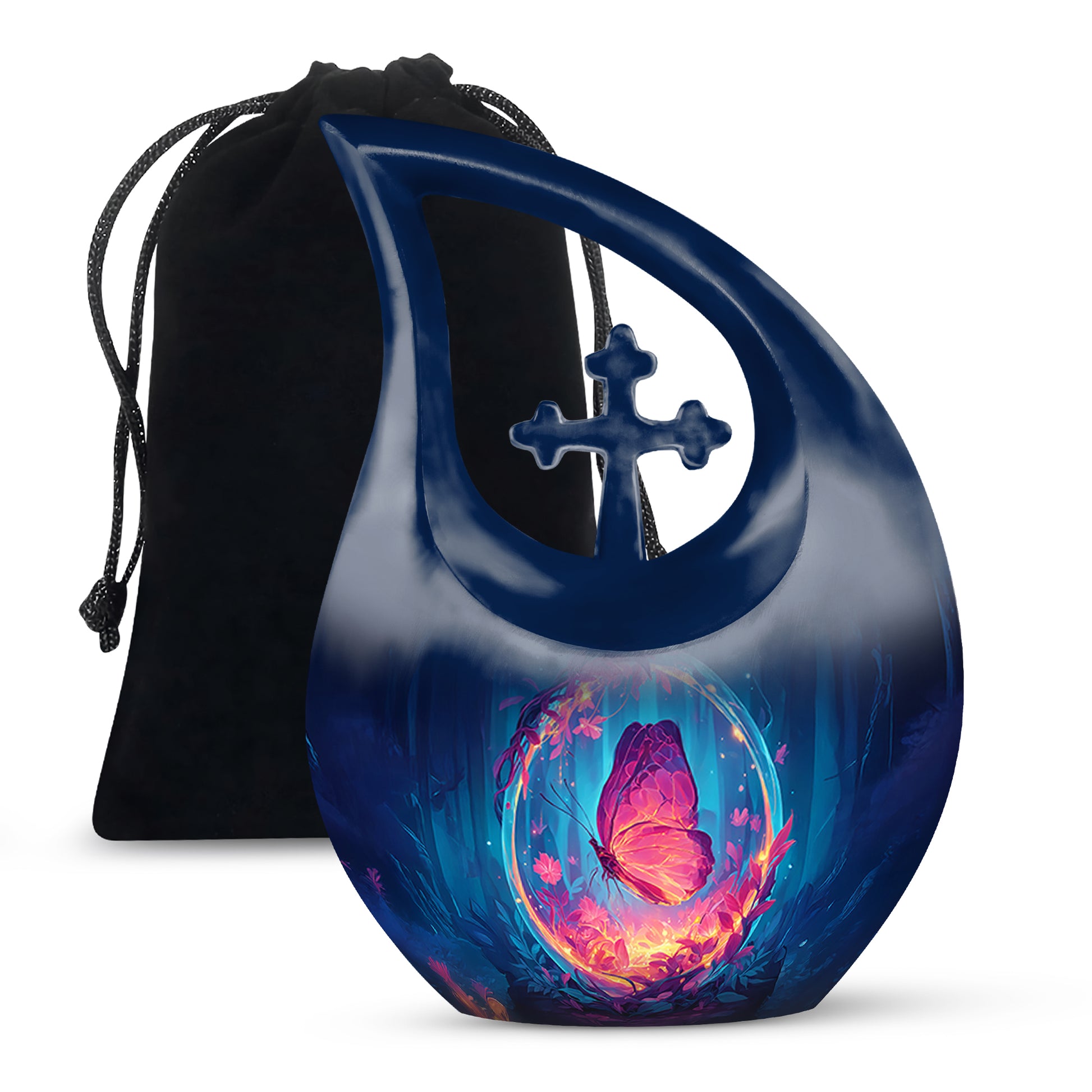 Artisic Butterfly Cremation Urn - Aluminum Memorial Urn For Male & Female