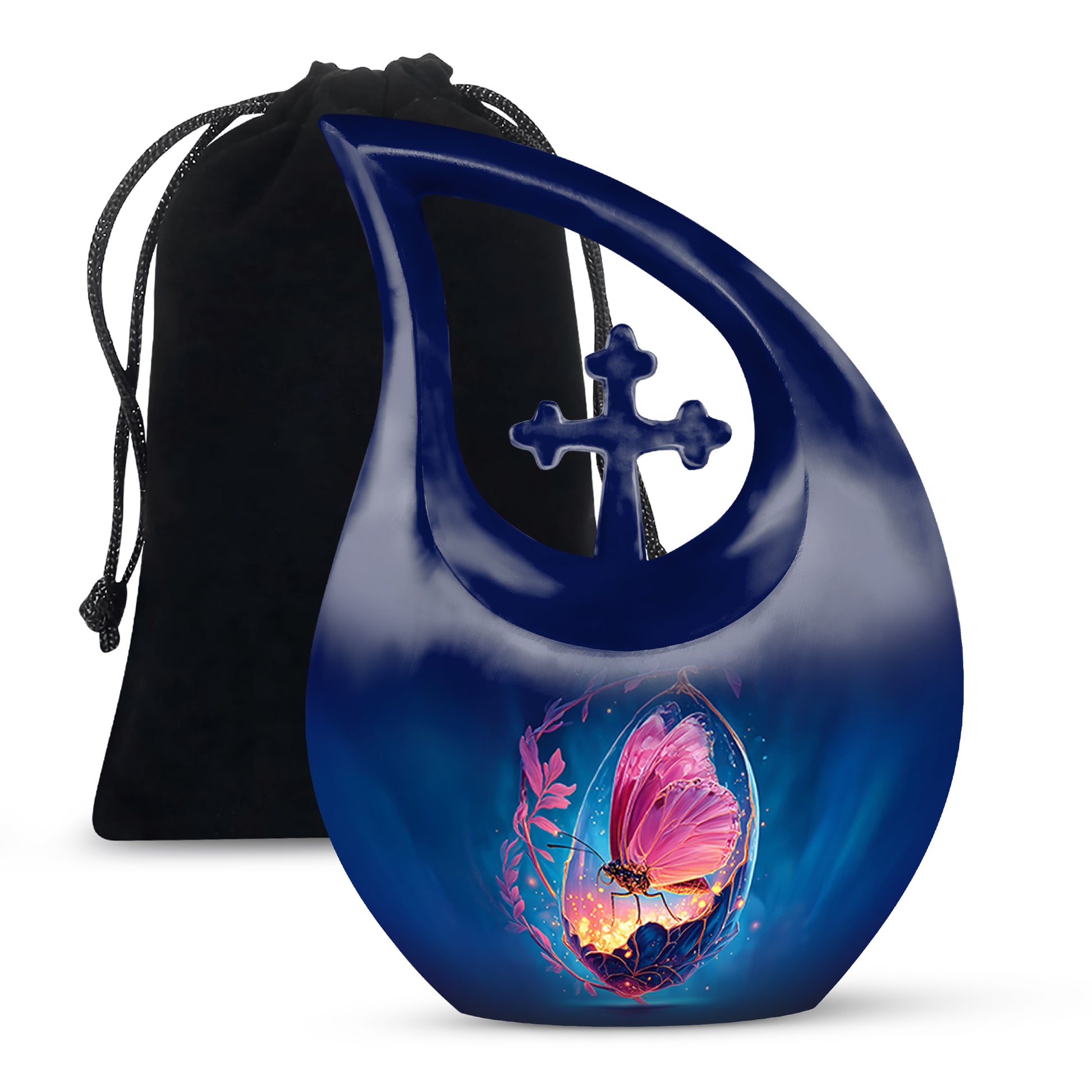 Mystic Butterfly Creamtion Urn - Large Memorial Urn For Human Ashes