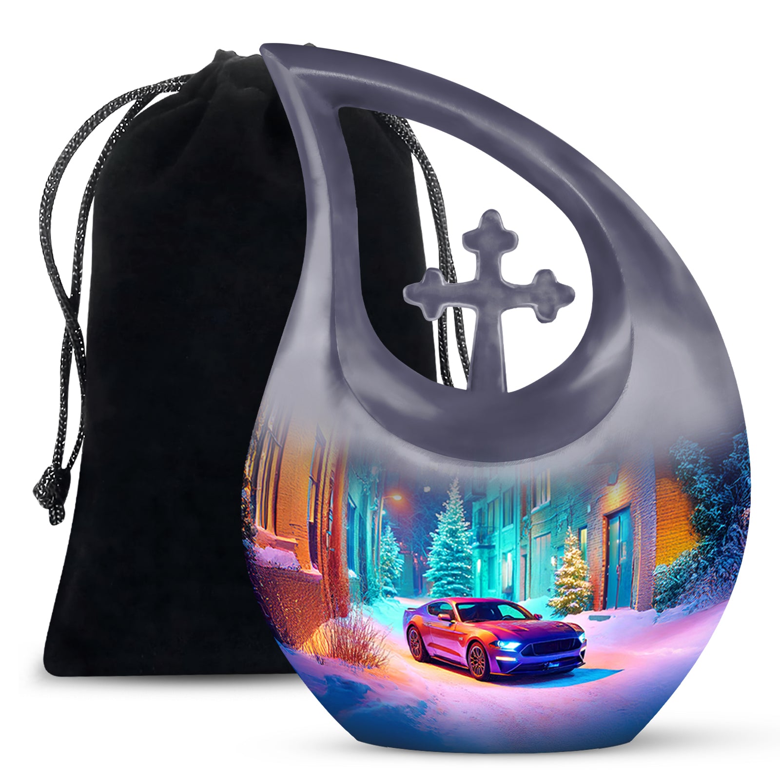 Snow Night Cremation Urn - Classic Car Urns For Human Ashes