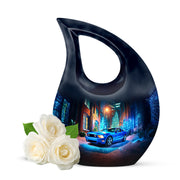 Personalized Seraphic Car Cremation Urns - Blue 10-inch, 200 cu in - Karyliz