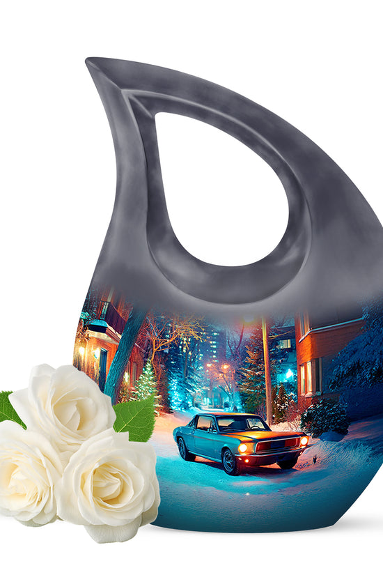 Personalized Gray Car Cremation Urns for Ashes - Majestic 10-inch - Karyliz
