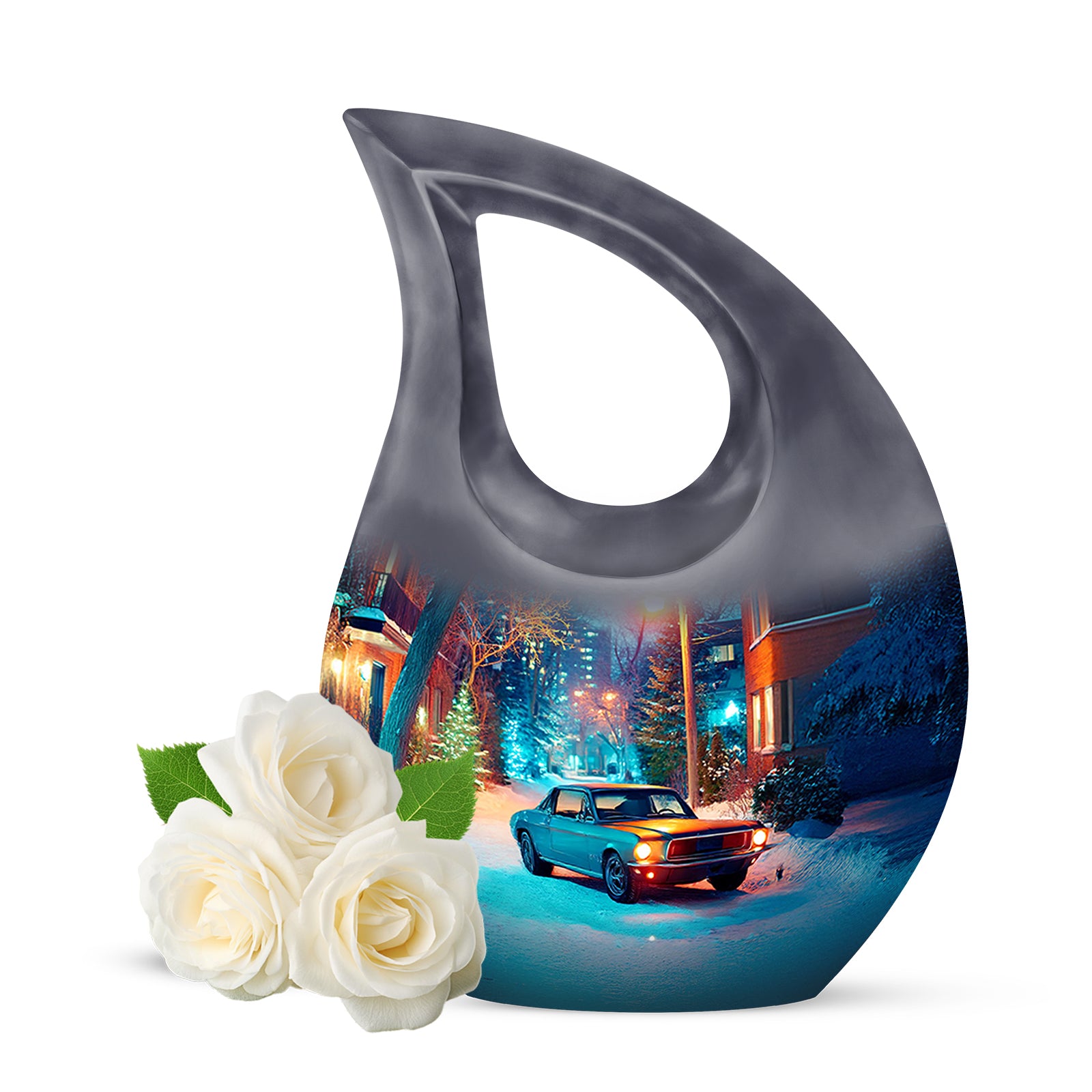 Personalized Gray Car Cremation Urns for Ashes - Majestic 10-inch - Karyliz