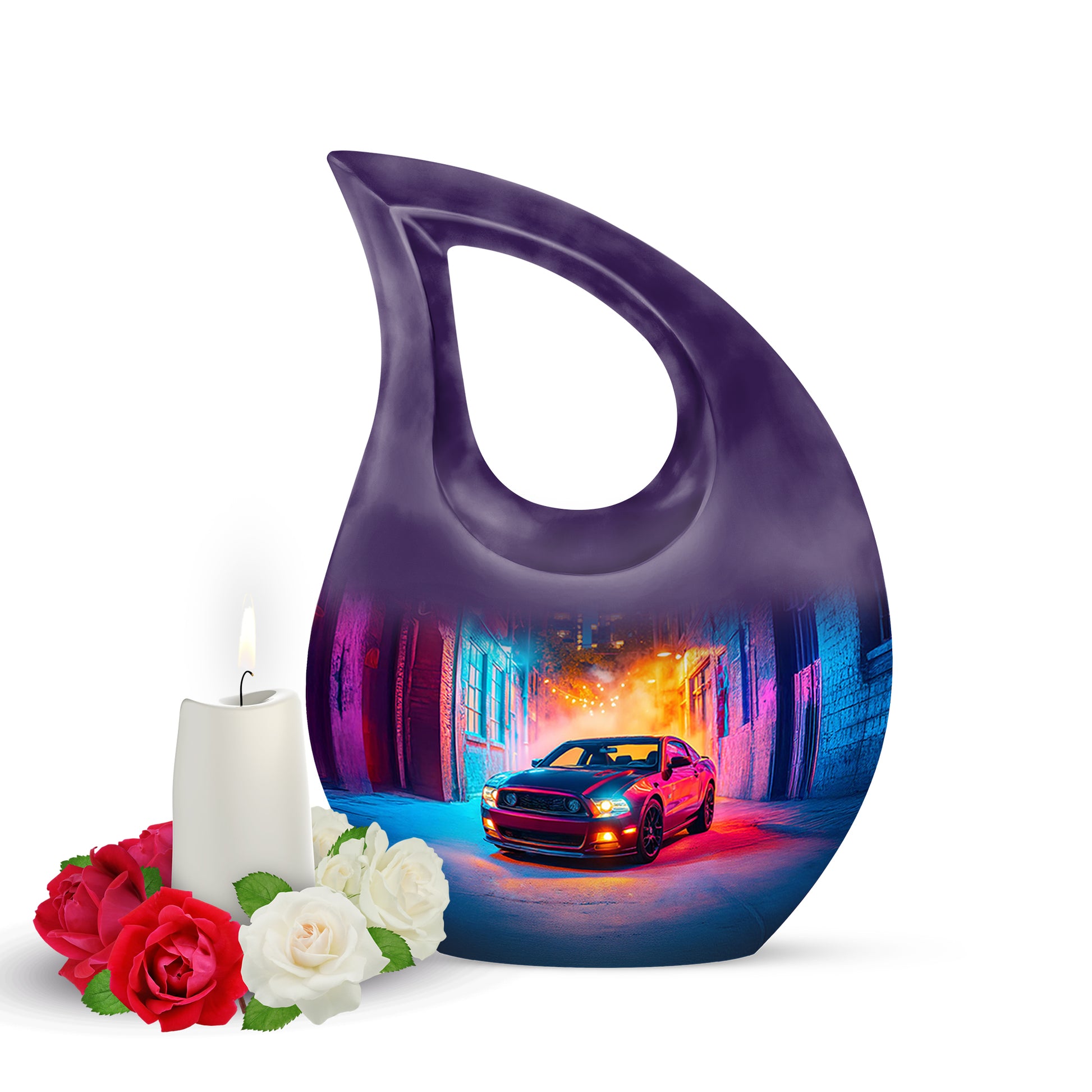 Radiant Car Memorial Cremation Urns - Purple 10-inch, 200 cu in - Karyliz