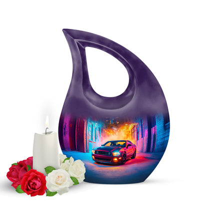 Radiant Car Memorial Cremation Urns - Purple 10-inch, 200 cu in - Karyliz
