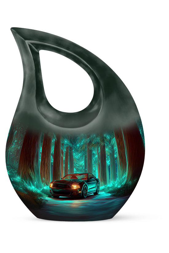 Teal Car Cremation Urns - Glorious Homage 10-inch, 200 cu in - Karyliz