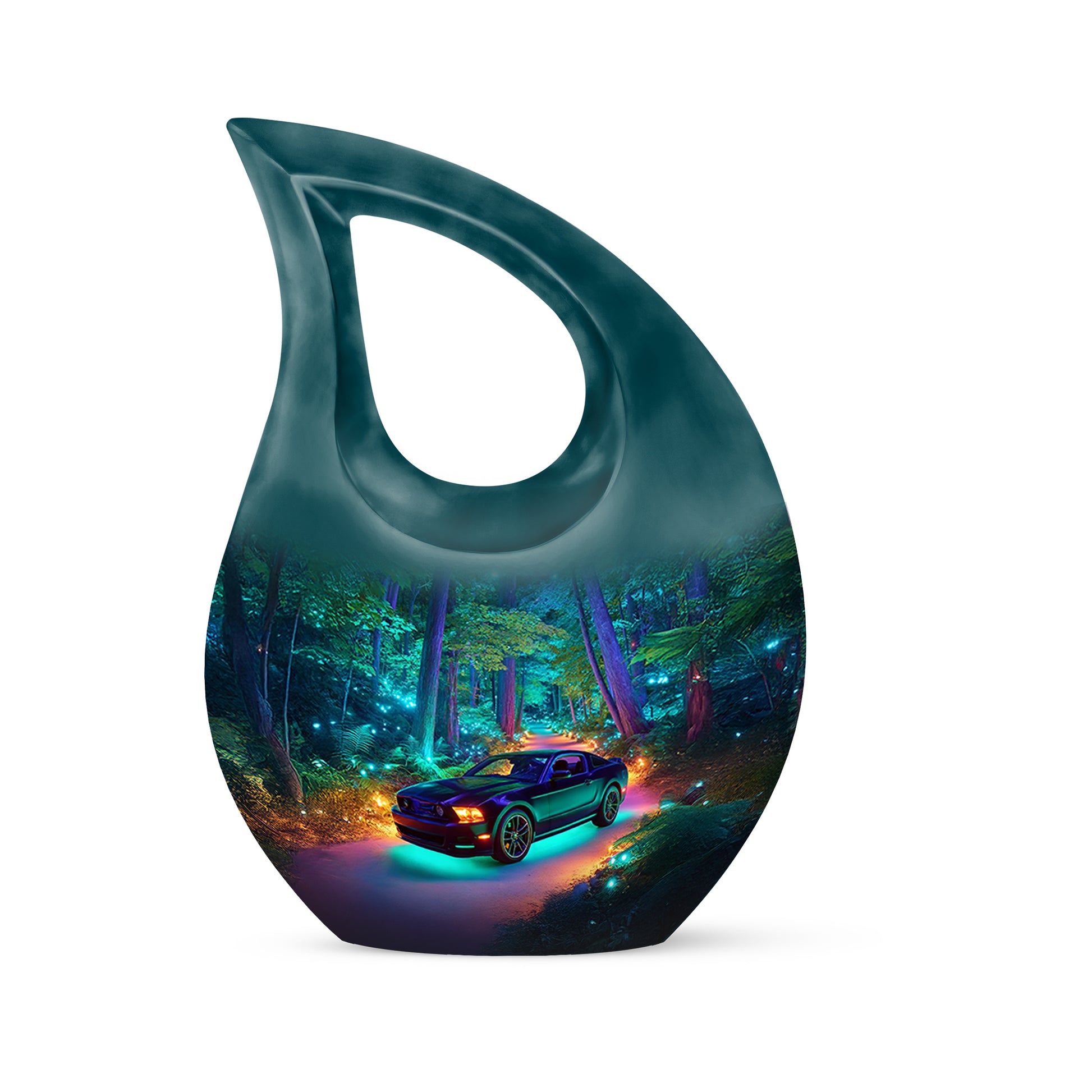 Lustrous Car Cremation Urns for Human Ashes - Blue 10-inch - Karyliz