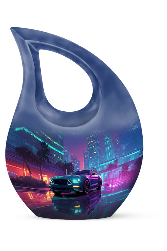 Personalized Car Cremation Urns - Soothing Blue 10-inch, 200 cu in - Karyliz
