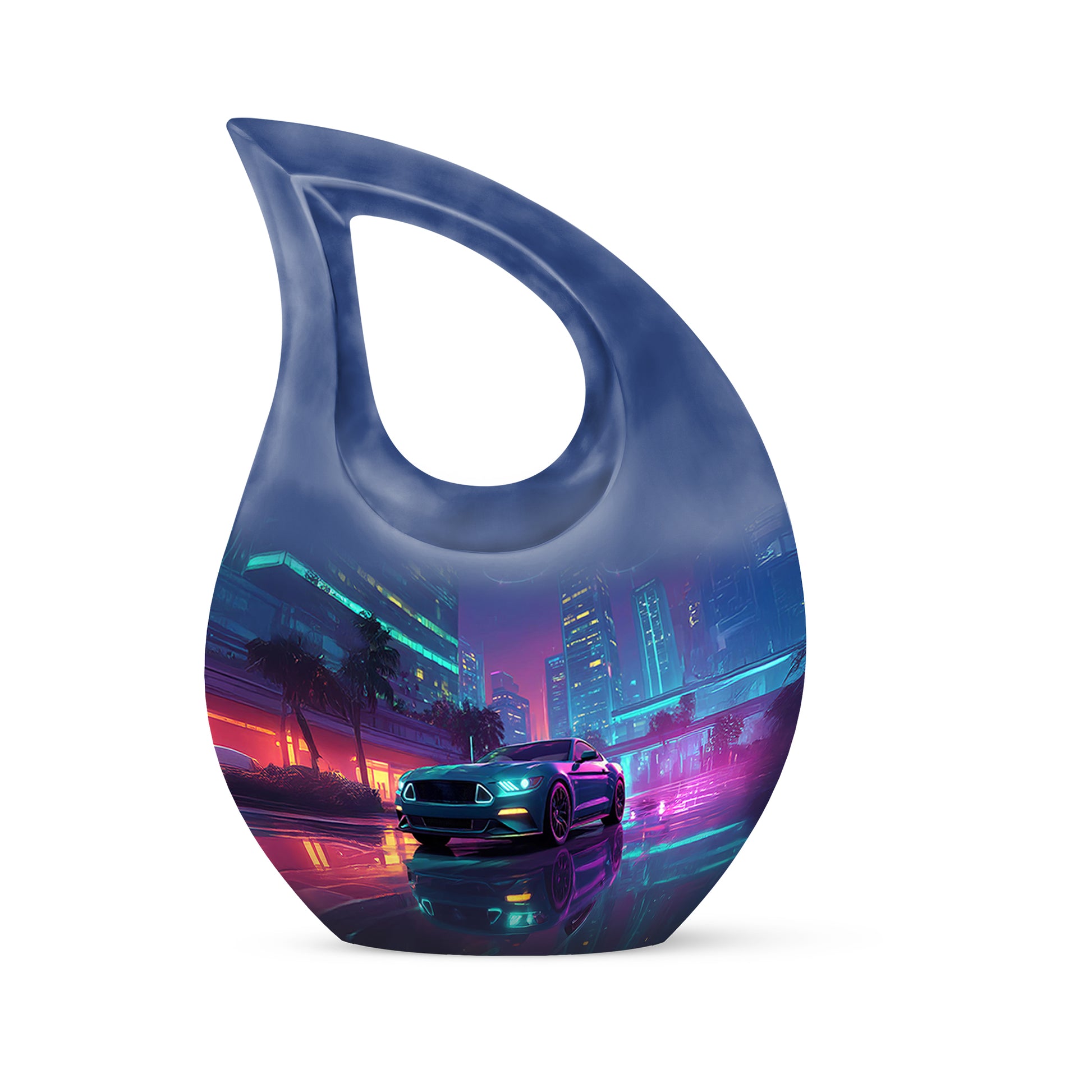 Personalized Car Cremation Urns - Soothing Blue 10-inch, 200 cu in - Karyliz