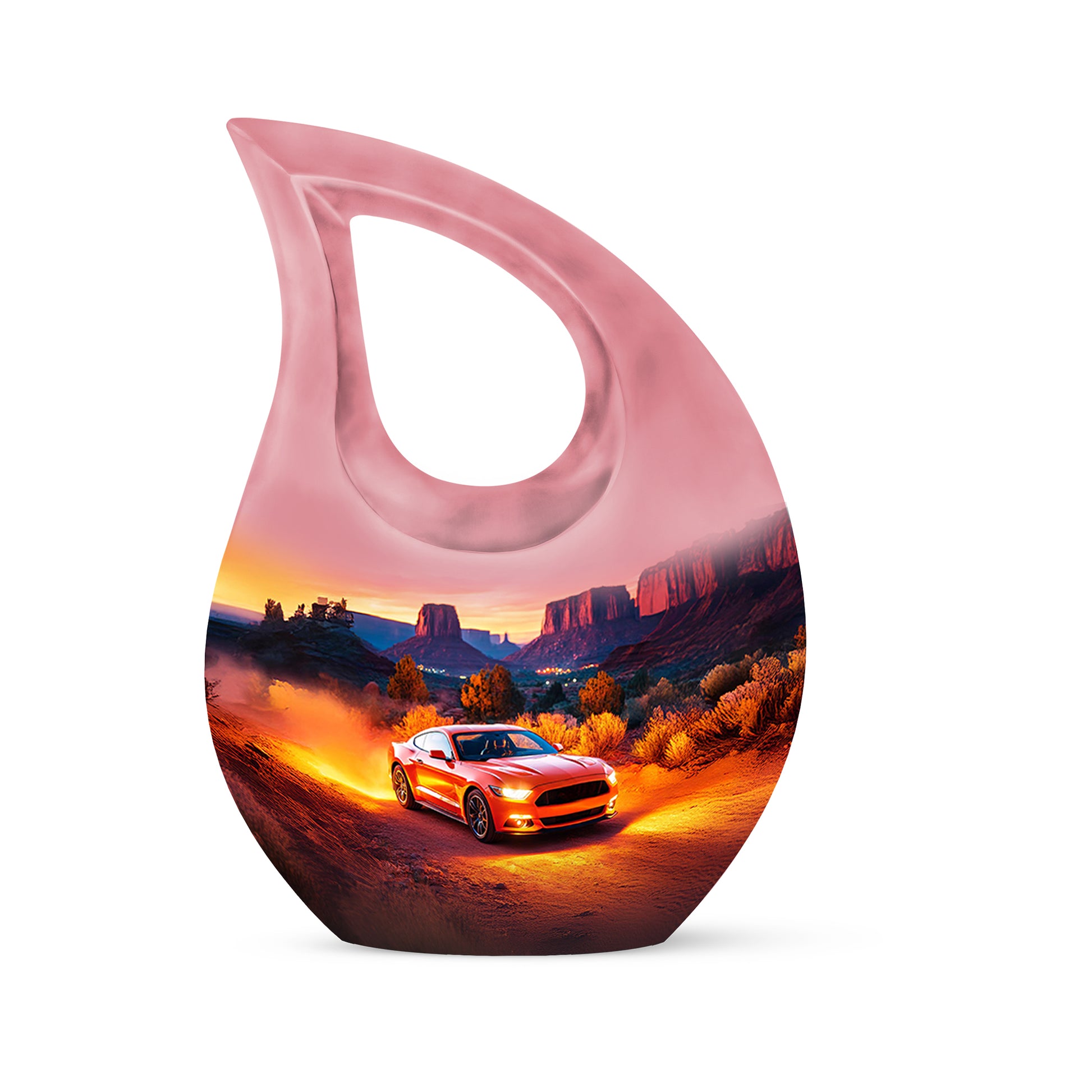 Red Sacred Car Cremation Urns for Human Ashes - 10-inch, 200 cu in - Karyliz