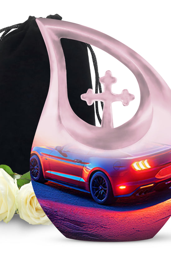 Sports Car Funeral Urn For Men - Pink Cremation Urn For Ashes Burial