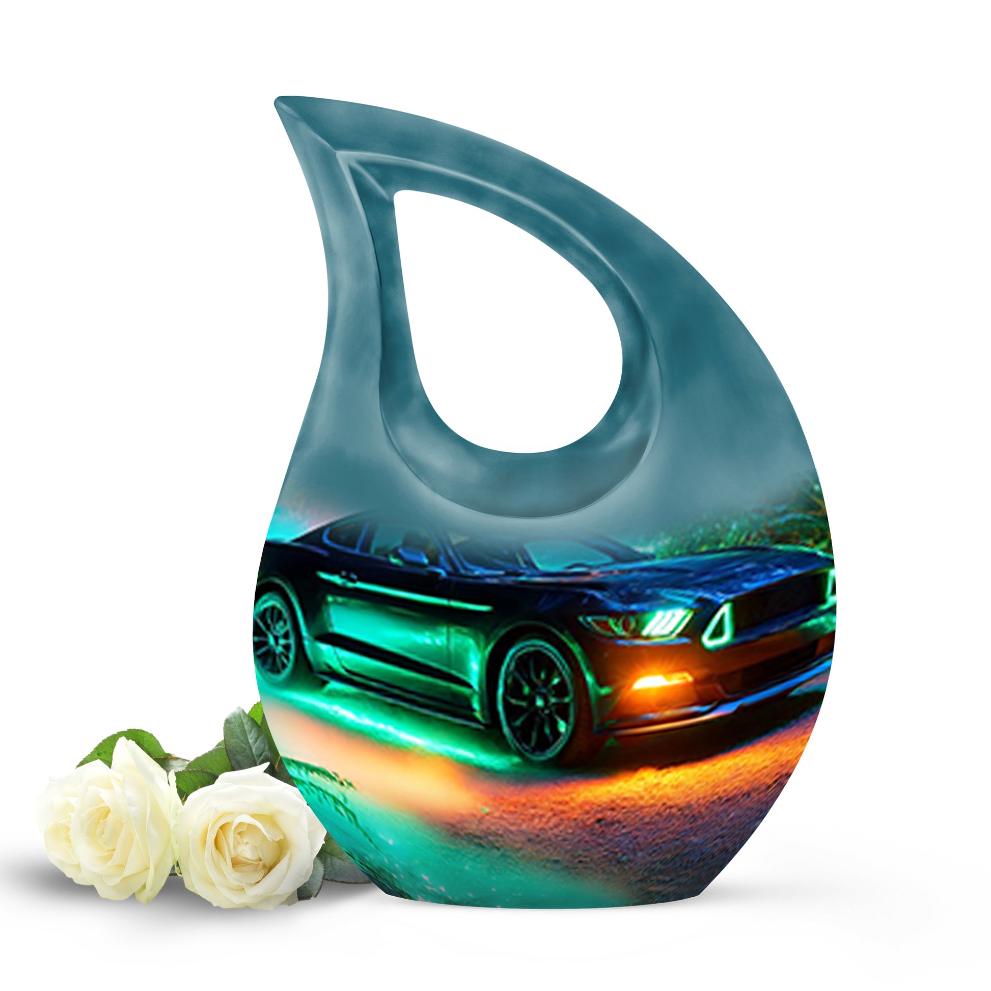 Blue Beloved Car Cremation Urns for Human Ashes - 10-inch, 200 cu in - Karyliz