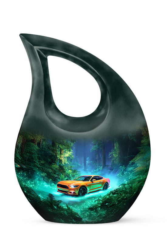 Remarkable Car Memorial Cremation Urns - Teal 10-inch, 200 cu in - Karyliz