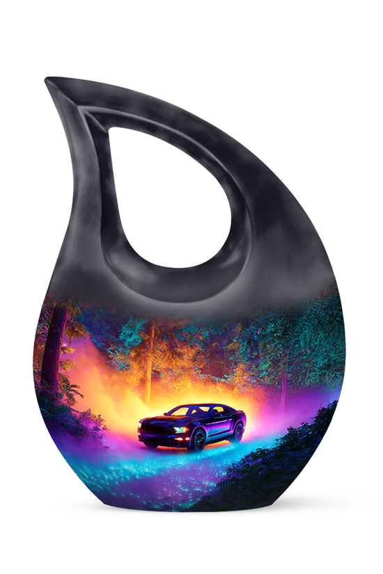 Personalized Magnificent Car Cremation Urns - Blue 10-inch, 200 cu in - Karyliz