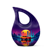 Purple Car Memorial Cremation Urns for Human Ashes - 10-inch, 200 cu in - Karyliz