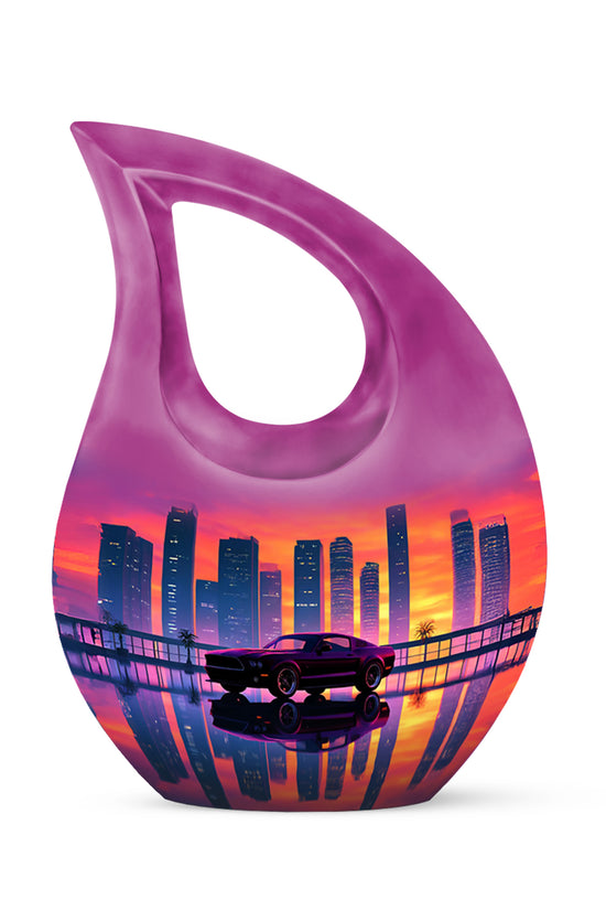 Dignified Pink Car Cremation Urn for Ashes - 10-inch, 200 cu in - Karyliz